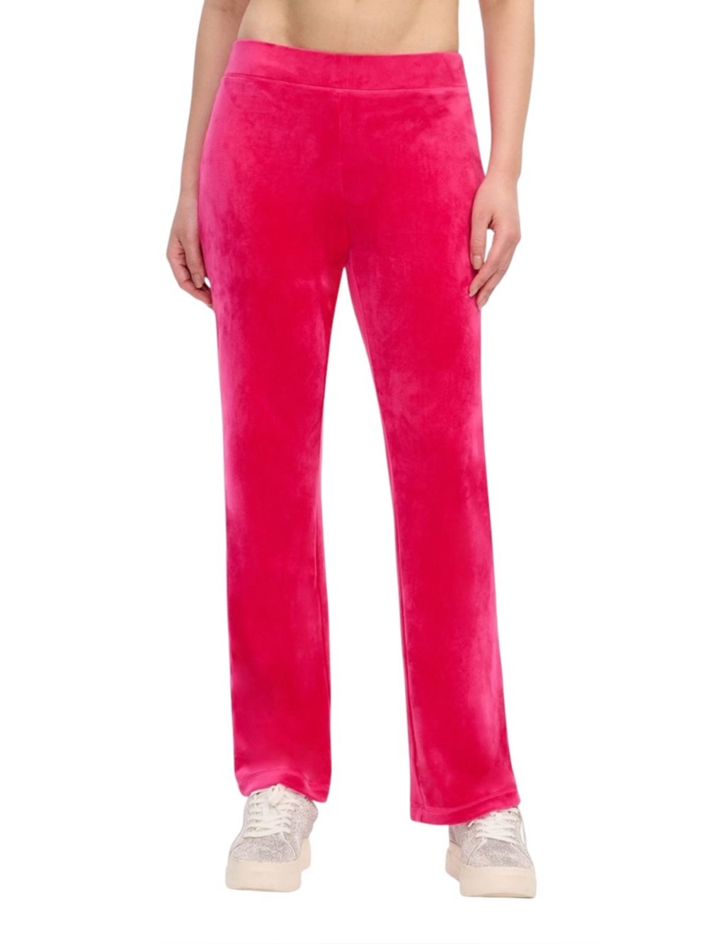 Juicy Couture Pink Velour Track Pants XXL Rhinestone Logo Y2K Wide Leg‎ NWT